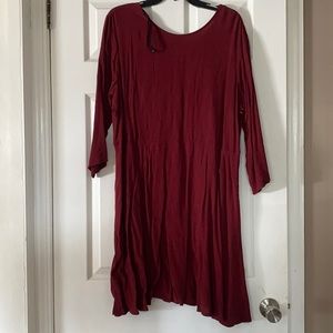 BURGUNDY 3/4 SLEEVE DRESS